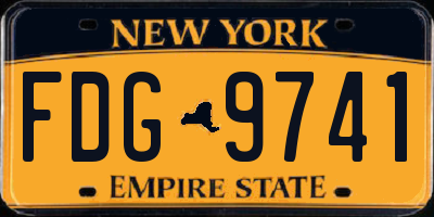 NY license plate FDG9741