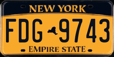 NY license plate FDG9743