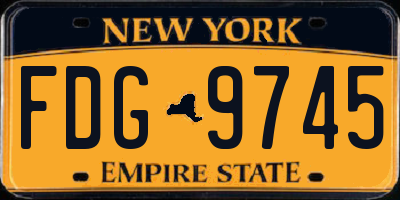 NY license plate FDG9745