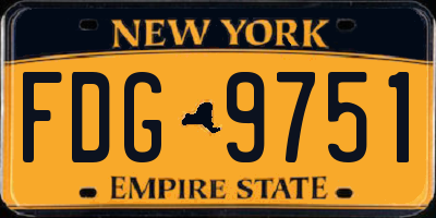 NY license plate FDG9751