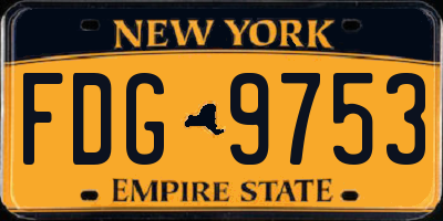 NY license plate FDG9753