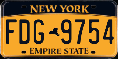 NY license plate FDG9754