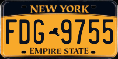 NY license plate FDG9755