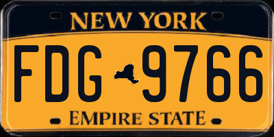 NY license plate FDG9766