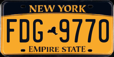 NY license plate FDG9770