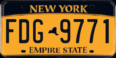 NY license plate FDG9771