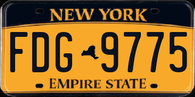 NY license plate FDG9775
