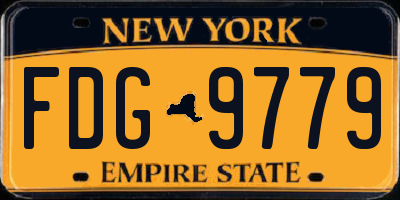 NY license plate FDG9779