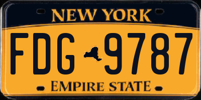 NY license plate FDG9787