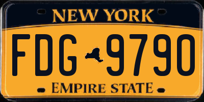 NY license plate FDG9790