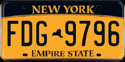 NY license plate FDG9796