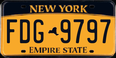NY license plate FDG9797