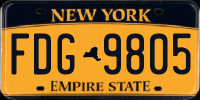 NY license plate FDG9805
