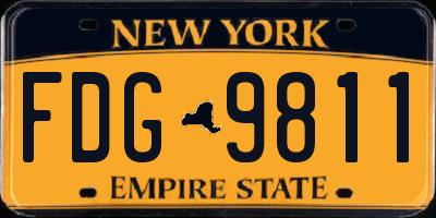 NY license plate FDG9811