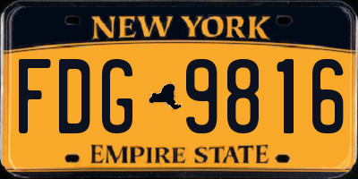 NY license plate FDG9816