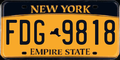 NY license plate FDG9818
