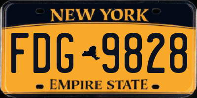 NY license plate FDG9828