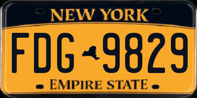 NY license plate FDG9829