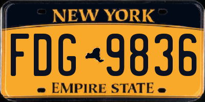 NY license plate FDG9836