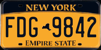 NY license plate FDG9842