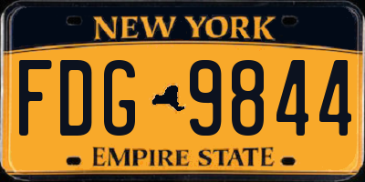 NY license plate FDG9844