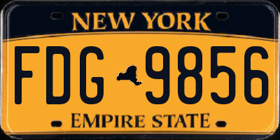 NY license plate FDG9856