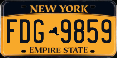 NY license plate FDG9859
