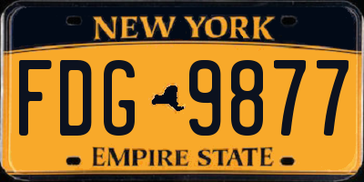 NY license plate FDG9877