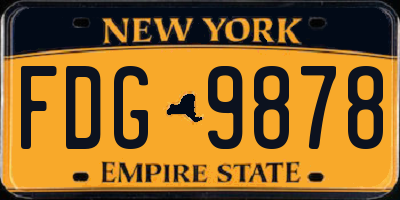 NY license plate FDG9878