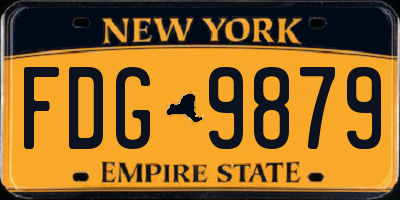 NY license plate FDG9879