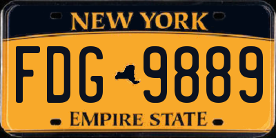 NY license plate FDG9889