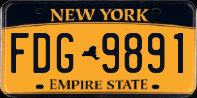NY license plate FDG9891