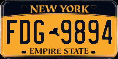 NY license plate FDG9894