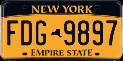 NY license plate FDG9897