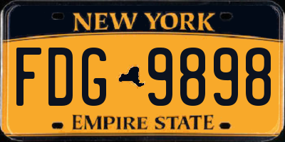 NY license plate FDG9898