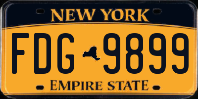 NY license plate FDG9899