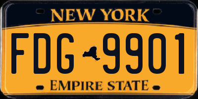NY license plate FDG9901