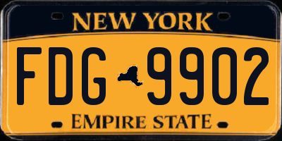 NY license plate FDG9902
