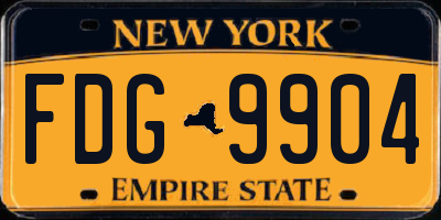NY license plate FDG9904