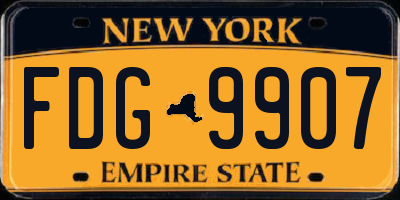 NY license plate FDG9907