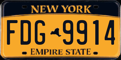 NY license plate FDG9914