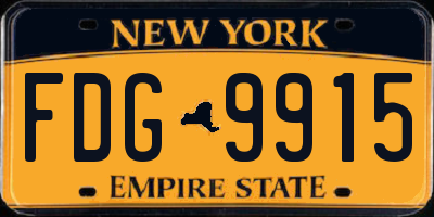 NY license plate FDG9915