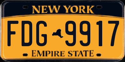 NY license plate FDG9917