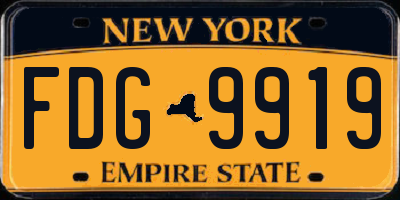 NY license plate FDG9919
