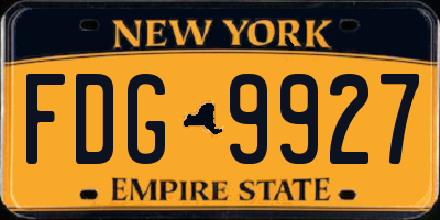NY license plate FDG9927