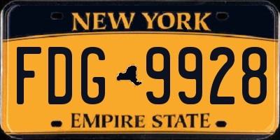 NY license plate FDG9928