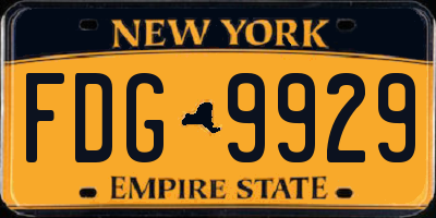 NY license plate FDG9929