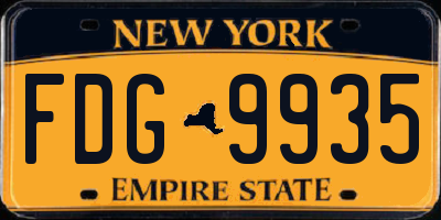 NY license plate FDG9935