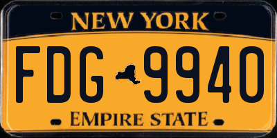 NY license plate FDG9940
