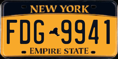 NY license plate FDG9941